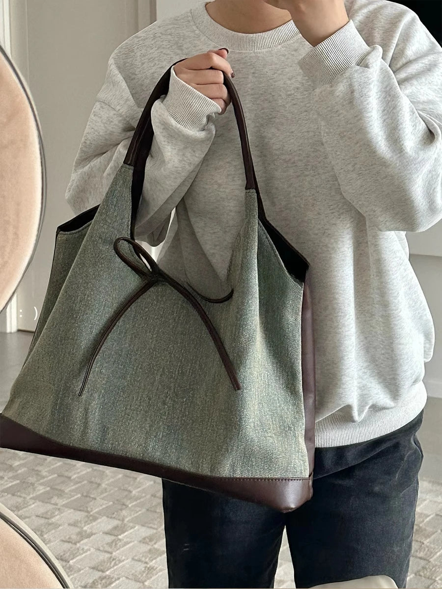 Lunivop  Versatile Retro Cowboy Bucket Tote Bags Large Capacity Single Shoulder Bag Female Commuter black bag tote bag