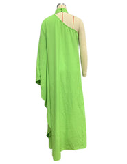 Lunivop  Elegant Halter One Shoulder Loose Party Long Dress Lady Batwing Sleeve Banquet Casual Women Fashion Skew Collar Dress