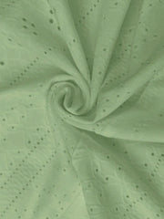 Lunivop  Sage Green Eyelet Sleeveless Dress With Bow Detail A-Line Mini Dress For Women