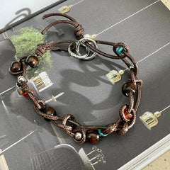 Lunivop Wood Woven Necklace Women's New Chinese National Style Accessories Niche Design Sense Of Vintage Collarbone Chain