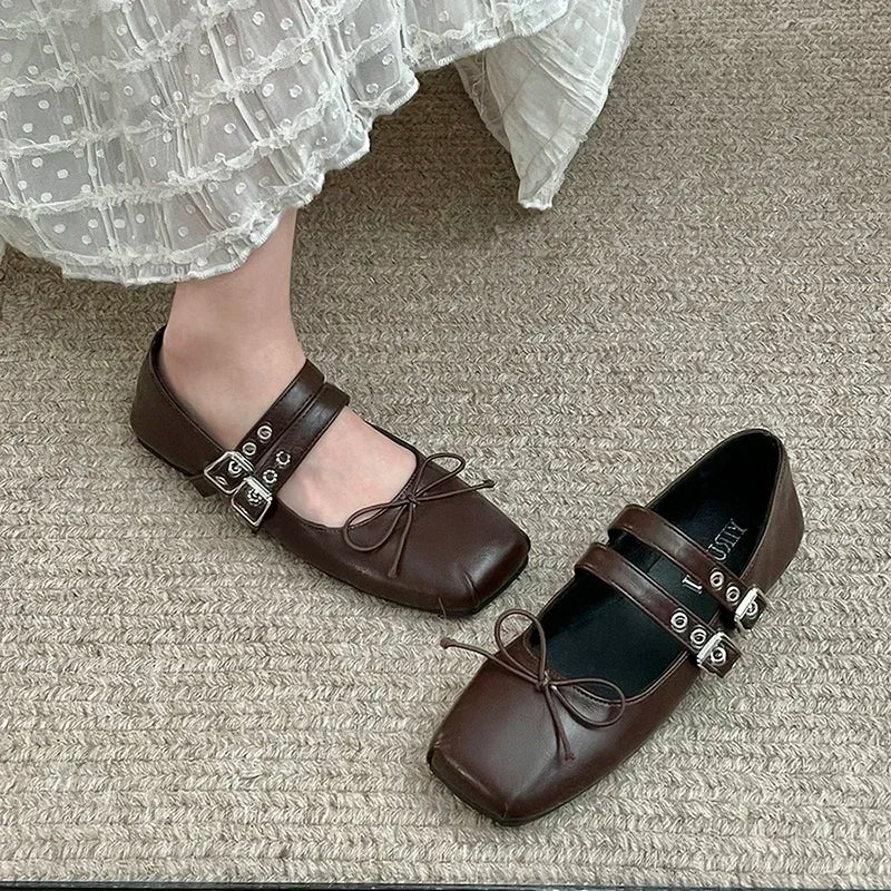 Lunivop  Designer Spring Women Mary Jane Shoes Fashion Square Toe Ladies Comfort Soft Sole Flats Women's Comfort Ballerinas Shoes