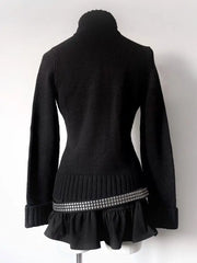 Lunivop  Goth Clothing Punk Fashion Woman Knitted Sweater Streetwear Girl Winter Buttons Hoodies Harajuku Vintage Grunge Hooded Y2k