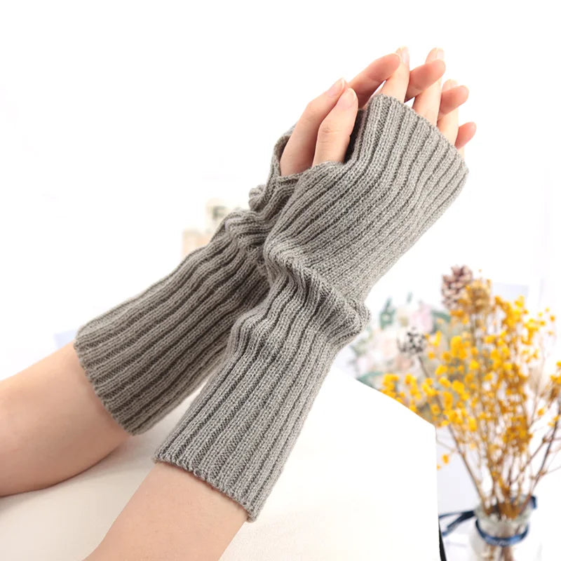 Lunivop Long Fingerless Gloves Women Mitten Winter Arm Warmer Kawaii Knitted Sleeve Soft Girls Anime Clothes Punk Gothic Lolita Gloves