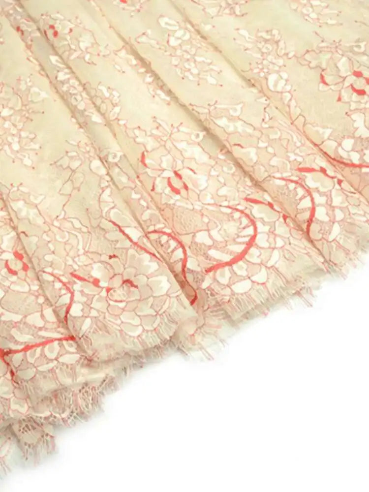 Lunivop Solid Lace Printing Design Women's Dresses Stand Collar High Waist Long Sleeve Elegant Dress Female Autumn 2025 New