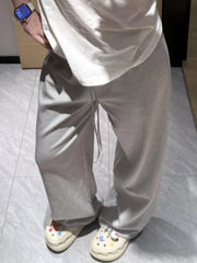 Lunivop  American High Street Casual Pants Women Winter New Loose Straight Leg Wide Leg Pants Bla White Stripes Casual Trousers