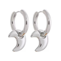 Lunivop Punk Style Dangle Earrings Unique Detachable Star Heart Drop Earrings Statement Jewelry Fashion Simple Hoop Earrings