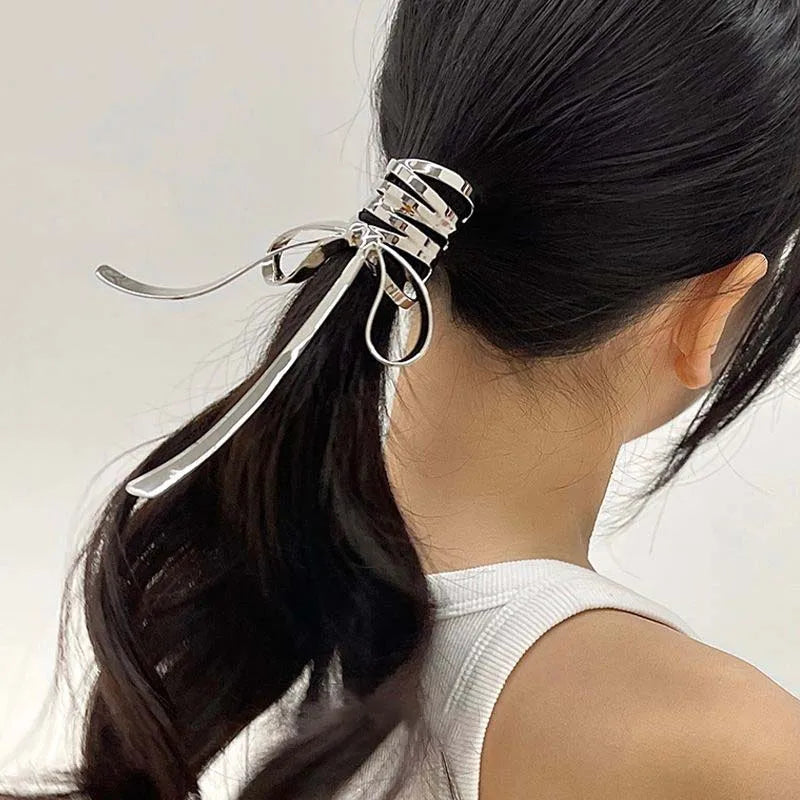 Lunivop  Women Alloy Hairpin Hair Crab Ladies Ponytail Punk Hair Clips Hair Claw Sliver Bow Styling Tools Fashion Hair Accessories Gift