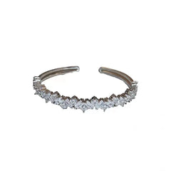 Lunivop Luxury Silver Color Full Rhinestone Open Bangle For Women New Fashion Shiny Crystal Bracelet Wedding Jewelry Party Gift
