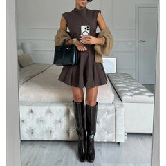Lunivop  Sexy Ruffles Mini Party Dress Women Sleeveless A-Line Chic Evening Club Dress Fashion Y2K Girl Street Vestidos