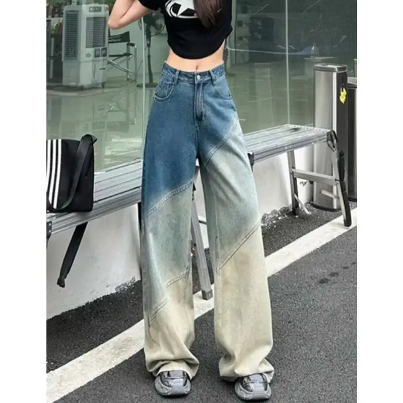 Lunivop  Faionable High Waist Wide Leg Jeans Women's Straight Cut Floor Length Trousers Autumn Winter New Sle Versatile Loose Slim...