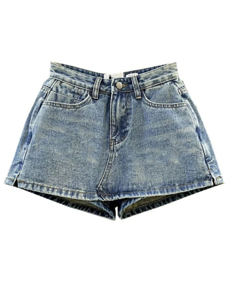 Lunivop Summer High-Waisted Vintage Women Denim Short Skirt Small New Slim Sexy Korea Fashion Girl Cute Street A-line Mini Jeans Pants