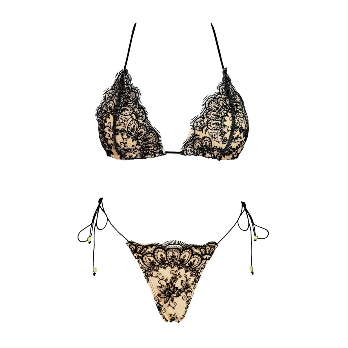 Lunivop   3Pcs Lace Bikini Set Sexy Women Swimsuit Push Up Swimwear 2025 Bandeau Biquini Female Micro Bathing Suit Beach Outfit Mini Skirt
