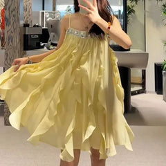 Lunivop Fashion Women Dress Sleeveless Halter Solid Color Summer Female Evening Party Short Dresses New Tide