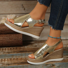 Lunivop  Women's Fashion Sandals Thick Heel Roman Style Slip-On Summer New Style Beach Shoes PU Leather Rubber Sole Comfortable Ladies Sa