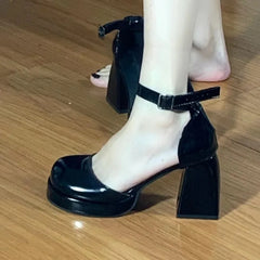 Lunivop  French Women's New Fashion Vintage Small Hollow Heeled Single Shoes