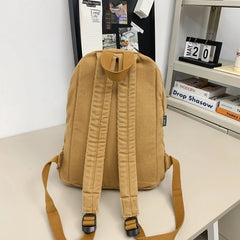 Lunivop  Solid Canvas Backpacks 100% Cotton School Bags Korea Style Cloth Satchels Simple Black Leisure Or Travel Shoulder Packages