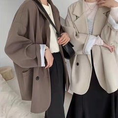 Lunivop  Spring New Women's Elegant Korean Style Suit Jacket with Versatile Design and Loose Collar Suitable for Office Work Blazer Women