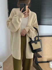 Lunivop Cozy Knit Cardigan Sweater for Women Oversize Long Sleeve Open Front Sweater Coat Autumn Winter Minimalist Casual Outfit