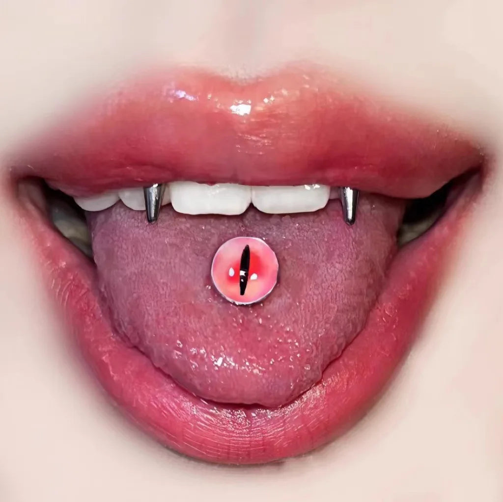 Lunivop Ins Sweet Cool Cute Tongue Stud Glue Gradual Change Magic Eye Tongue Rings Helix Piercing for Hot Girl Piercing Jewelry