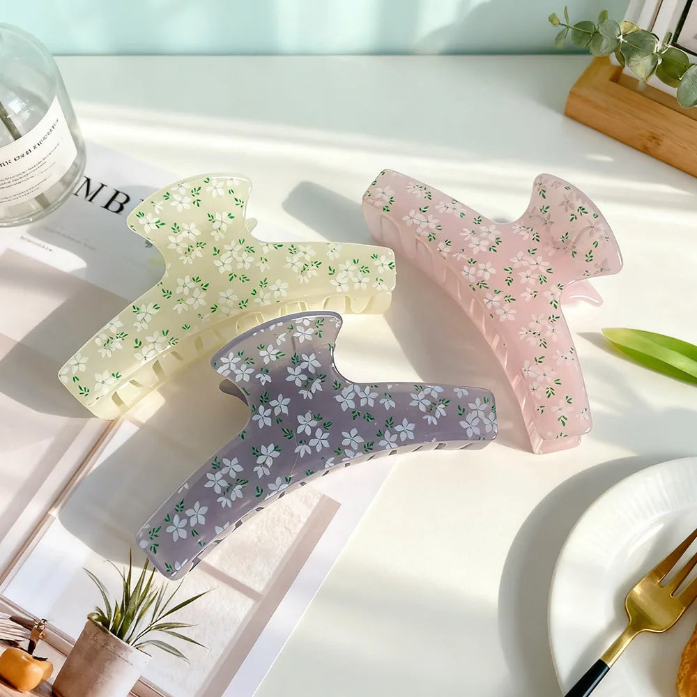 Lunivop  3-Piece Floral Print Hair Clips, Elegant Hair Accessories for Women, Perfect for Travel and Gifts