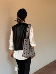 Lunivop  Autumn Versatile Retro Tote Bags Korean Style Niche Polka Dot Shoulder Bag for Women