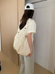 Lunivop  Korean Ins Solid Color Nylon Canvas Bags Fashion Versatile Large Capacity Shoulder Bag