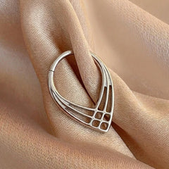 Lunivop  1Pc 16G 8mm Septum Clicker Nose Ring Hoop Stainless Steel Low Allergy CZ Zircon Hinged Cartilage Helix Daith Piercing