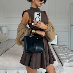 Lunivop  Sexy Ruffles Mini Party Dress Women Sleeveless A-Line Chic Evening Club Dress Fashion Y2K Girl Street Vestidos