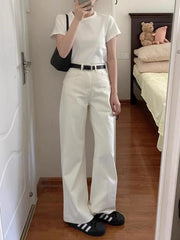 Lunivop  Women's High Waist Wide Leg Jeans Draping Loose Fit Bootcut Trousers Slimming Effect Pear Shape Body Spring New Style plus Size