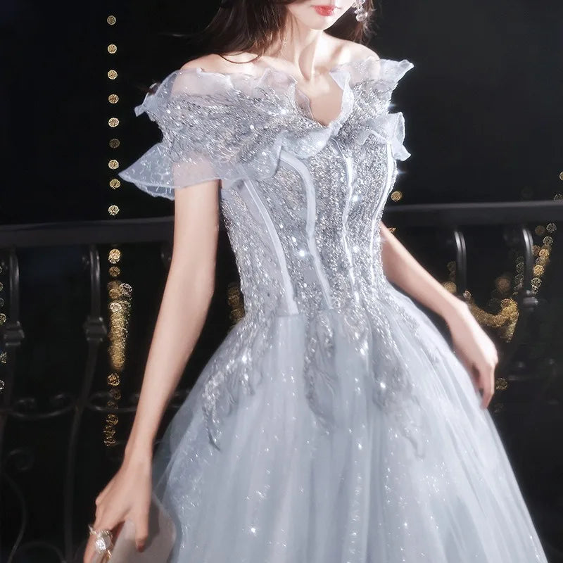 Lunivop  New Spring and Summer Birthday A-line Skirt with Tube Top Formal Dress Women Elegant Evening Dresses Paillette