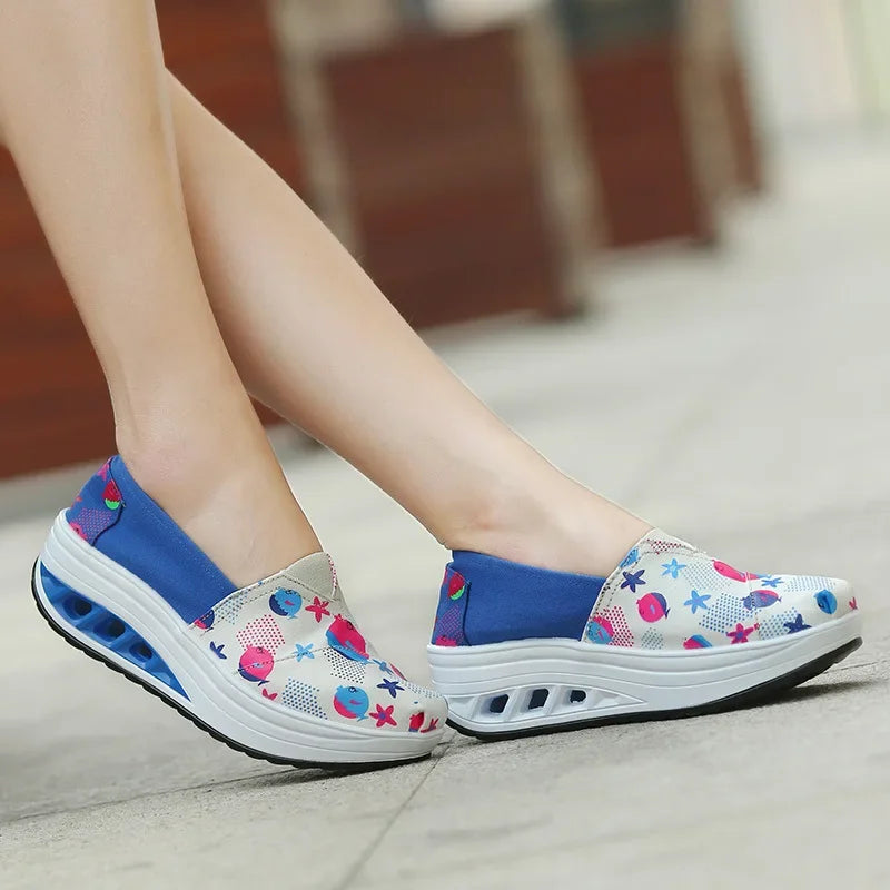 Lunivop Fashion Spring New Canvas Rocking Shoes Wedges Platform Shoe Breathable Women's Shoes Sports Travel Shoes Sapatos Femininos