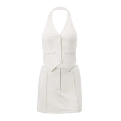 Lunivop   Fashion Casual V-neck Sleeveless Suit Tank Top With High-waist Bodycon Hip Skirt Streetwear Retro Women 2 Piece Sets