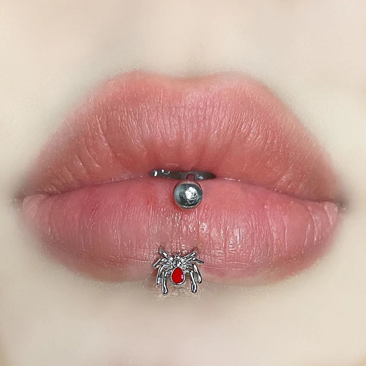 Lunivop 1PC Steel Titanium Lip Ring Silver Color Spider Labret Rings Piercing Punk Black Nose Tongue Piercing Jewelry