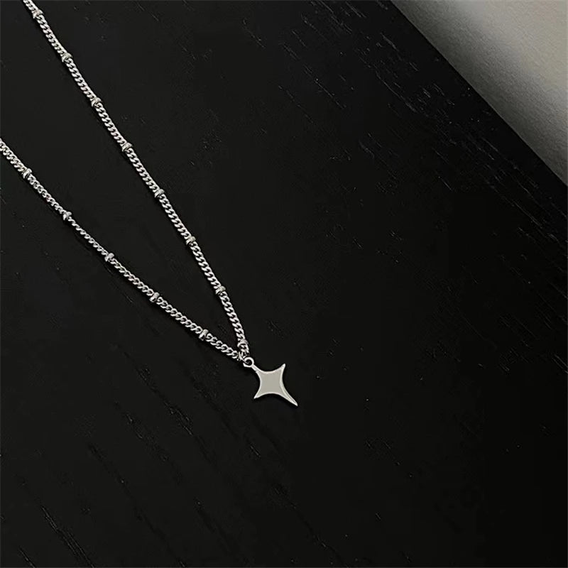 Lunivop Kpop Goth Silver Color Star Pendant Chain Necklace For Women Men Egirl Y2K Cool EMO Punk Aesthetic Grunge Jewelry Gifts