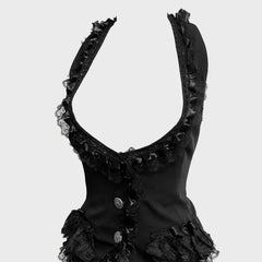 Lunivop  New French Spice Women Low Collar Lace Edge Vest Y2k Aesthetic All Match Euramerican High Street Slim Waist Camisole Casual Tops