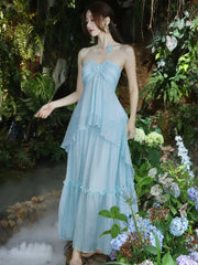 Lunivop  Sweet Halter Birthday Party Dress French Style Off Shoulder Backless Ruffles Evening Dresses Summer A-line Vestidos Robe Clothes