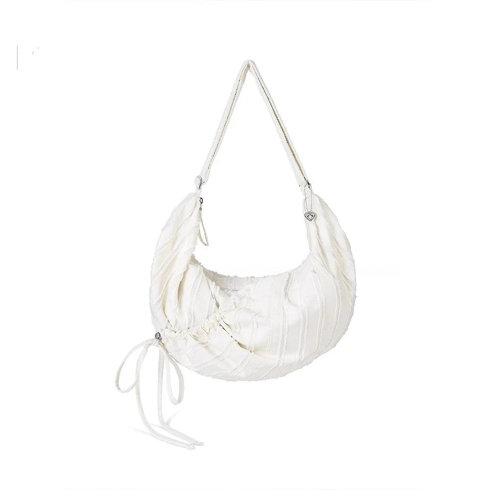 Lunivop   Casual Large Capaci Canvas Tote Bag Dstring Single oulder Folded Woven Handle Quali Crossbody Bag Faionable Trendy
