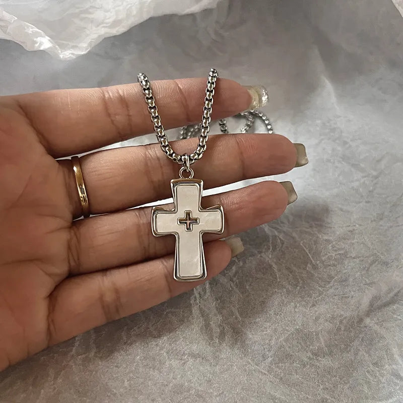 Lunivop High Quality Cubic Zirconia Cross Pendant Necklace for Men and Women Hip Hop Rock Christian Faith Amulet Jewelry Gift