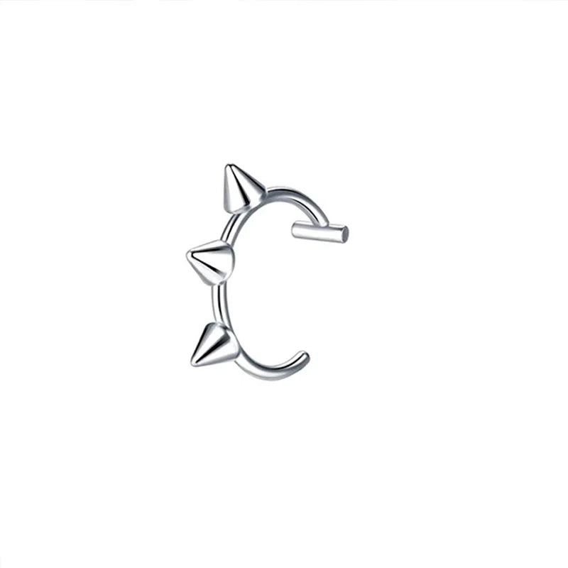 Lunivop  Fake Septum Nose Ring Clip On Stainless Steel Non Pierced Nose Cartilage Tragus Helix Lip Jewelry Unisex