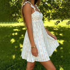 Lunivop  Women's Cute Babydoll Mini Dress Ruffle Straps Maternity Dresses Summer Y2K Flowy Teens Short A-Line Sundress