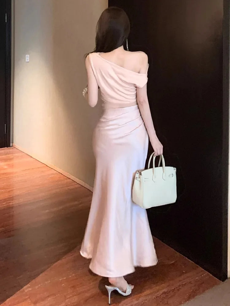 Lunivop  Dresses Women Sexy Slash Neck Patchwork Off Shoulder Vintage Fashion Elegant Mermaid Dress Party Female Fashion Cocktail