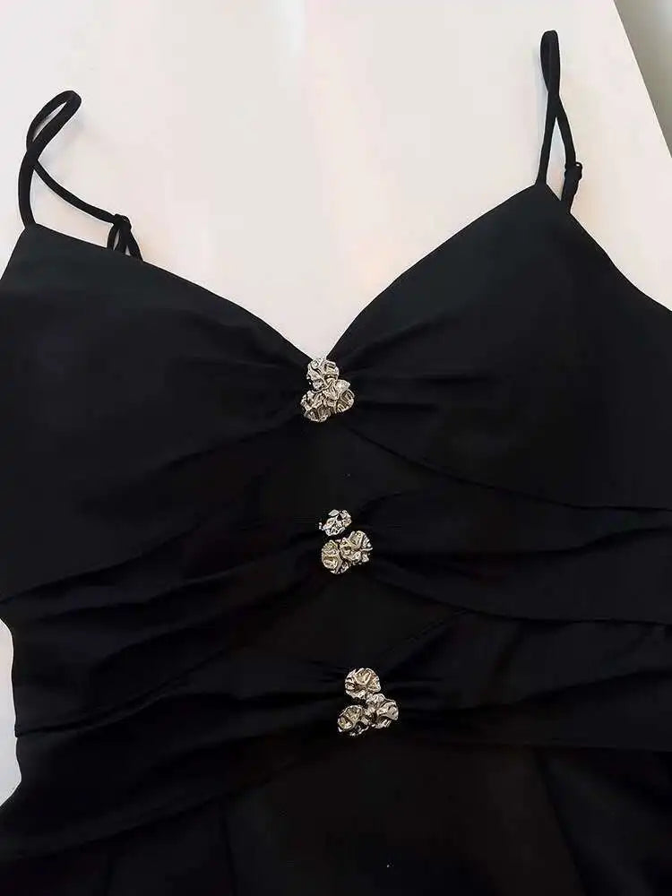 Lunivop Women's Diamond Spliced Dresses Strapless High Waist Sleeveless Slimming Elegant Dress Female Autumn 2025 New
