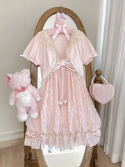 Lunivop  Retro Japanese Lolita Outfits Women Sweet Kawaii Tops Ruffle Mini Dress Suits Y2k Preppy Casual 2 Piece Sets