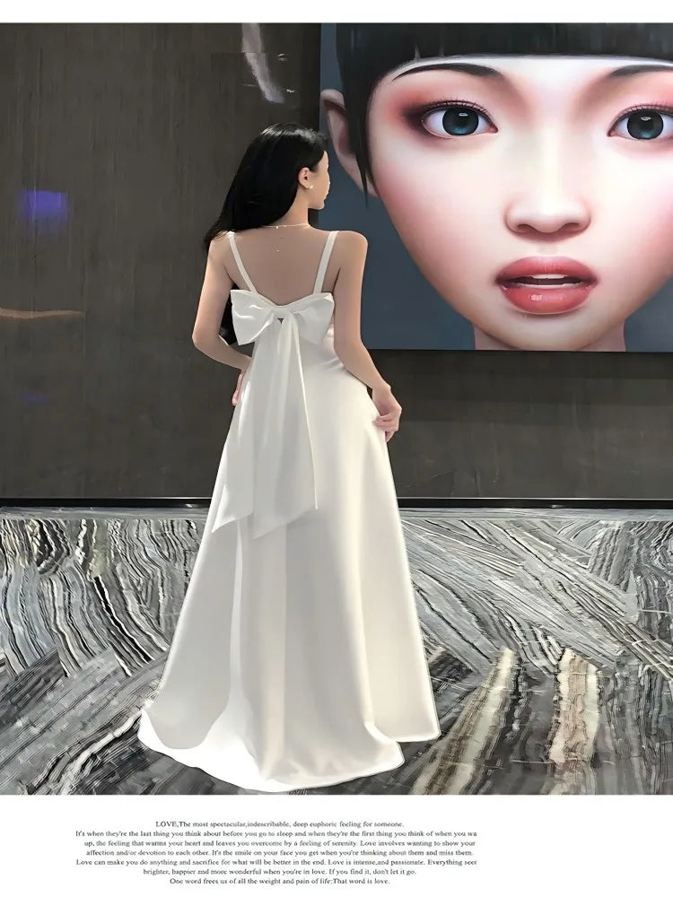 Lunivop  Vestidos De Gala Elegante Long Dresses Office Lady Basics V-Neck Backless Vestidos De Galar Dress Summer holiday A-line New