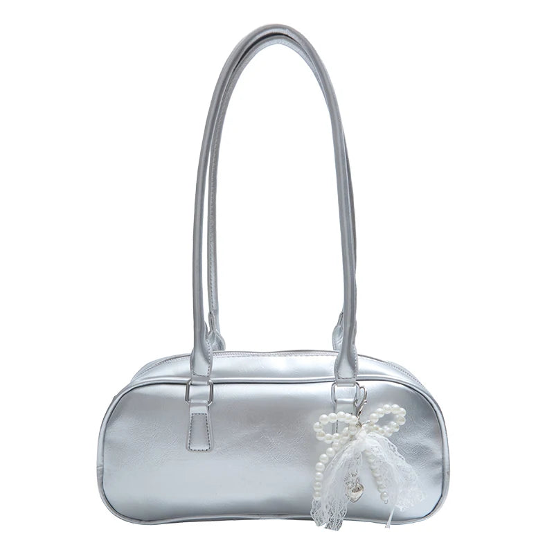 Lunivop  Silver Ballet Sle Large Capaci Women's Handbag Pillow Bag Versatile Underarm Bag Single oulder Bag for Young Women