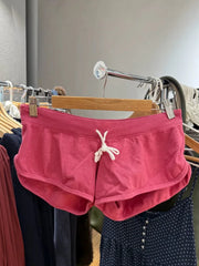 Lunivop  New Rose Pink Cotton Short Pant Women Casual Elastic High Waist Casual SweatShorts Sweet Vintage Cute Y2K Drawstring Bottoms