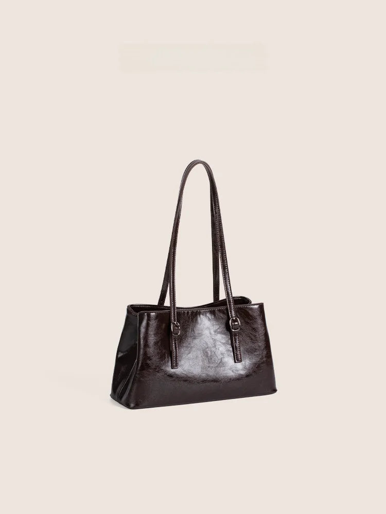 Lunivop   High Quali Oil Wax Leather Tote Bag Large Capaci Commuter Simple oulder Bag Women Autumn Winter Sli Handbag