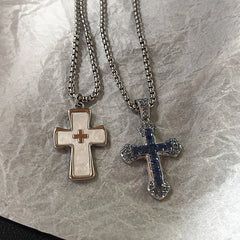 Lunivop High Quality Cubic Zirconia Cross Pendant Necklace for Men and Women Hip Hop Rock Christian Faith Amulet Jewelry Gift