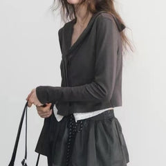 Lunivop  Y2K Aesthetic Lace-Trimmed Sailor Collar T-Shirt, Faux Two-Piece Set, Single-Breasted T-Shirt, Autumn Women's Grunge Fitted Top