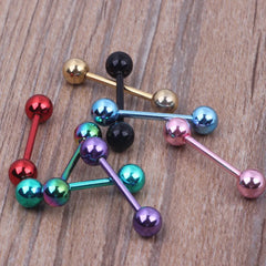 Lunivop 1PC Tongue Piercing Ball Women 316L Stainless Steel Colorful Industrial Earrings Cartilage Ear Studs Men Body Jewelry Wholesale